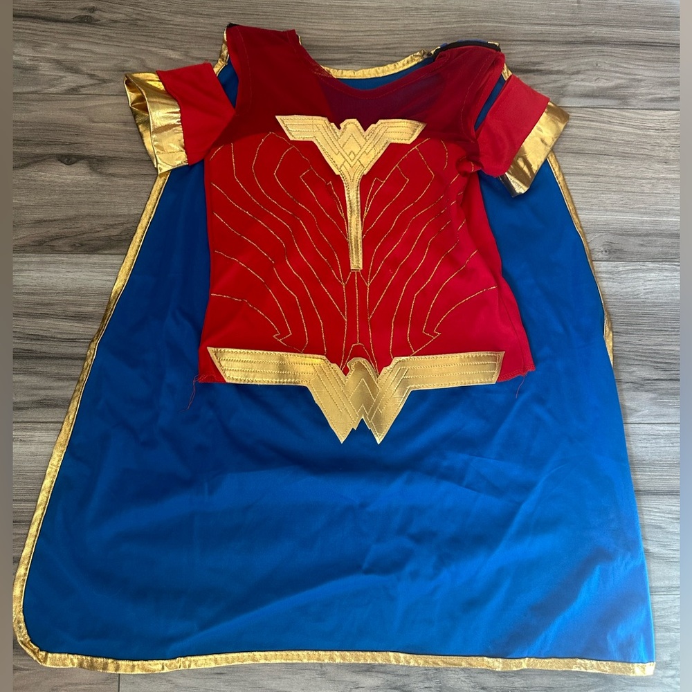Rubies Wonder Woman Superhero Kids Costume Top and Cape - Red and Blue One Size